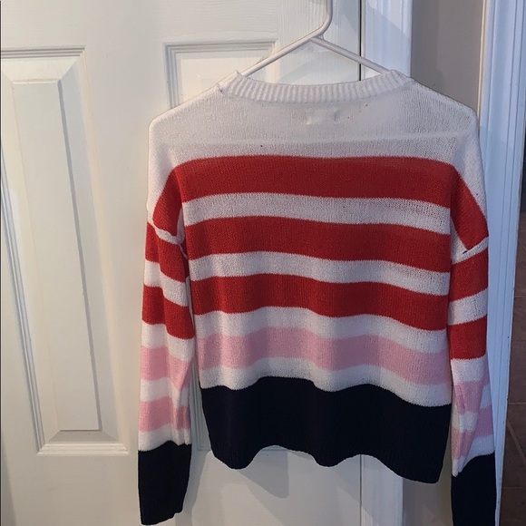red pink blue and white stripped sweater - Picture 2 of 2